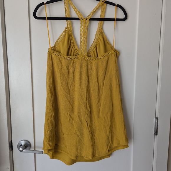 LUSH yellow boho style summer dress, crochet-like straps - Picture 2 of 4